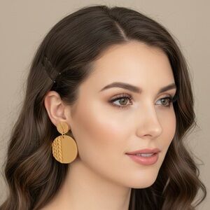 The "Knit & Knot" Statement Drop – Handcrafted Ochre Polymer Clay Earrings